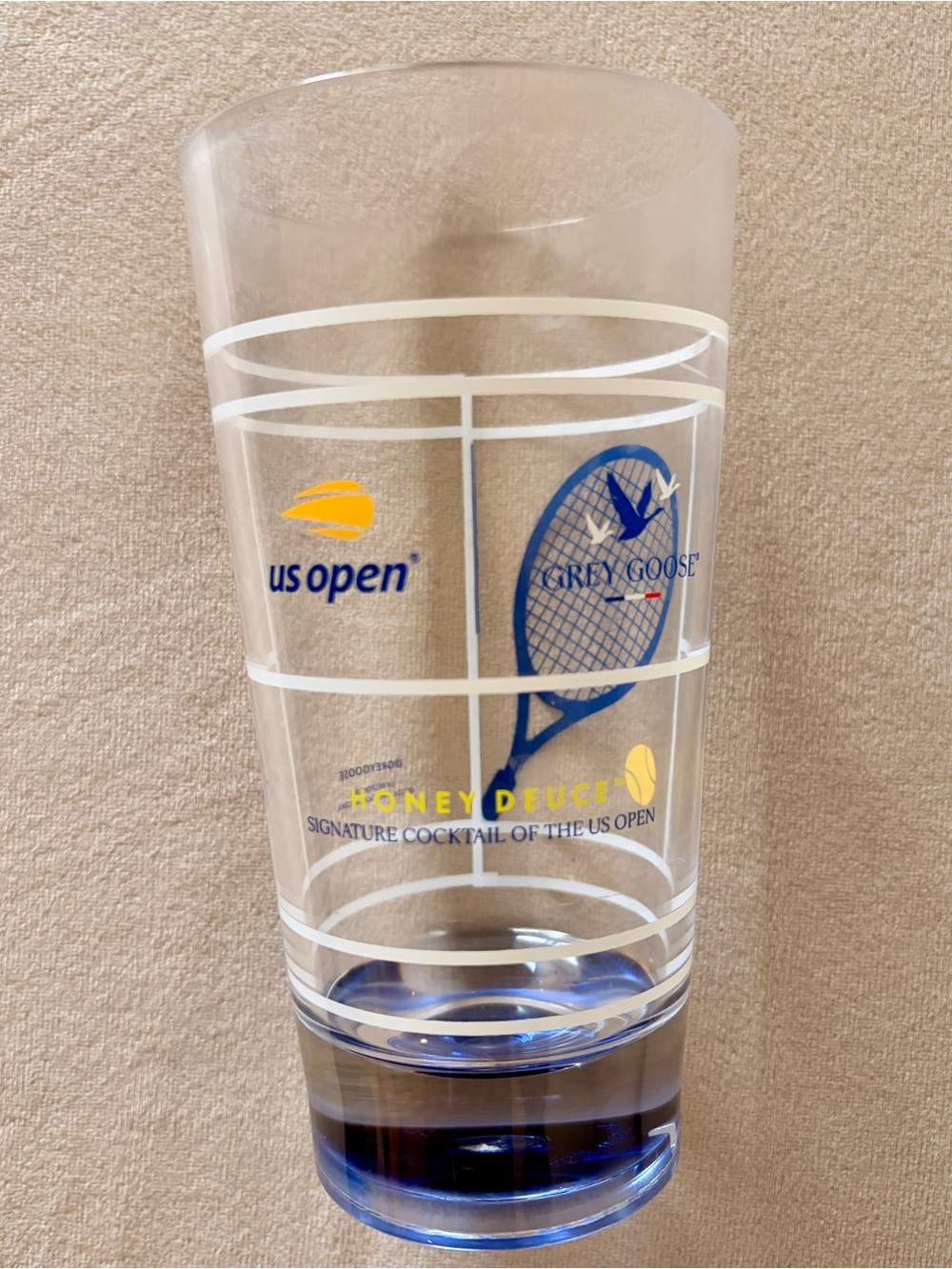 US Open Honey Deuce Promotional Highball Glass - Clear with Blue Accent